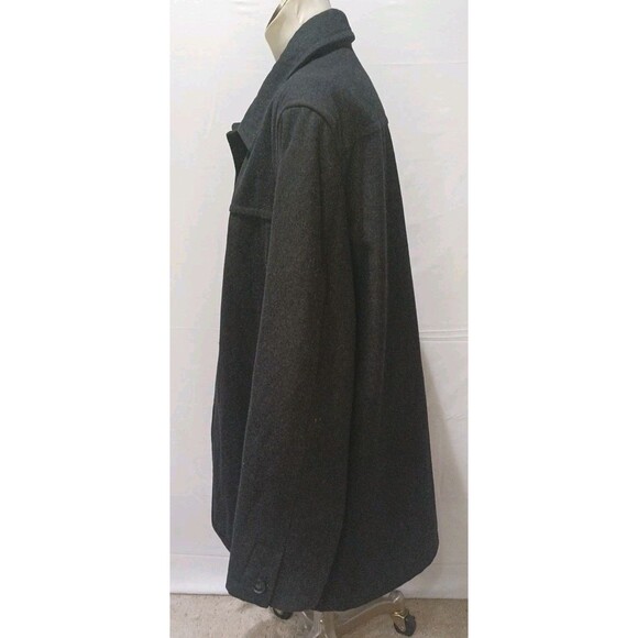 Merona Mens Black Wool Peacoat Jacket Winter Coat Large - Picture 2 of 16